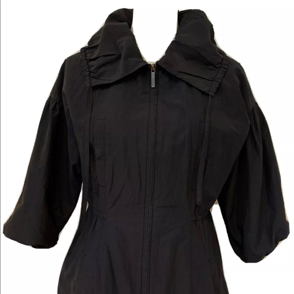 Vince Womens Jacket Black Hooded Zipper